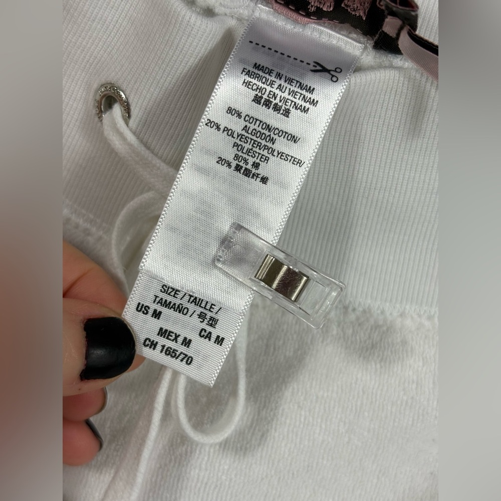 VTG Juicy Couture Juicy Peach White Terrycloth Short in Size Medium EUC - Picture 3 of 11